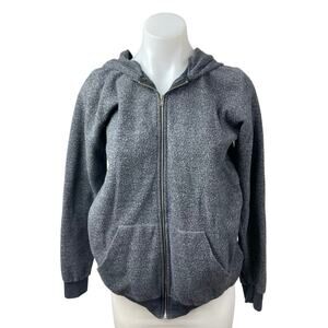 John Galt Women's Gray Hooded Long Sleeve Sweater Hoodie Sweatshirt Jacket Top M